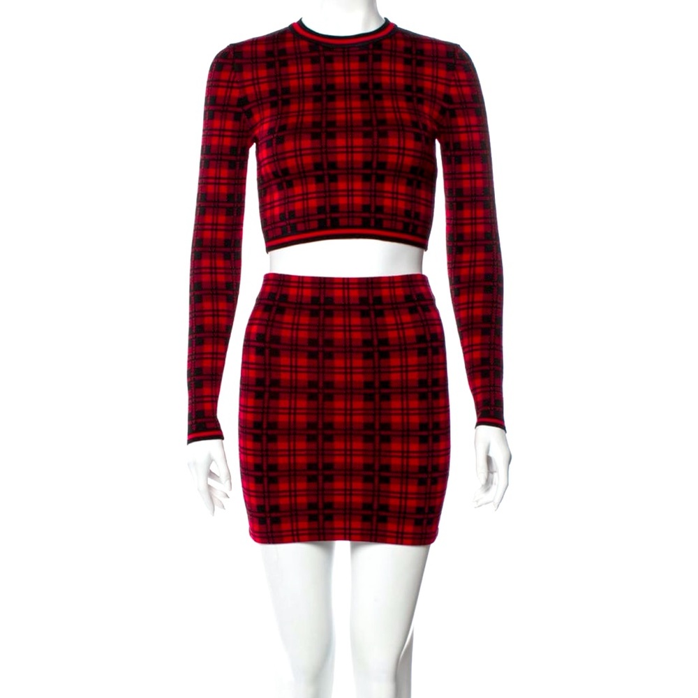 Rony Kobo plaid print skirt set, great condition, XS
